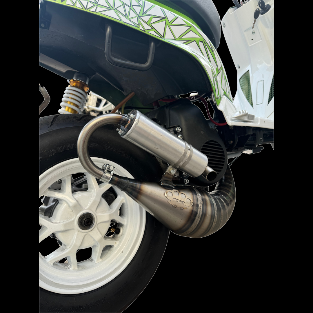 Marmitta DBR Minarelli Verticale Trofeo - MBK Booster Spirit, Next Generation e Stunt - Yamaha Zuma e Slider - DBR Factory