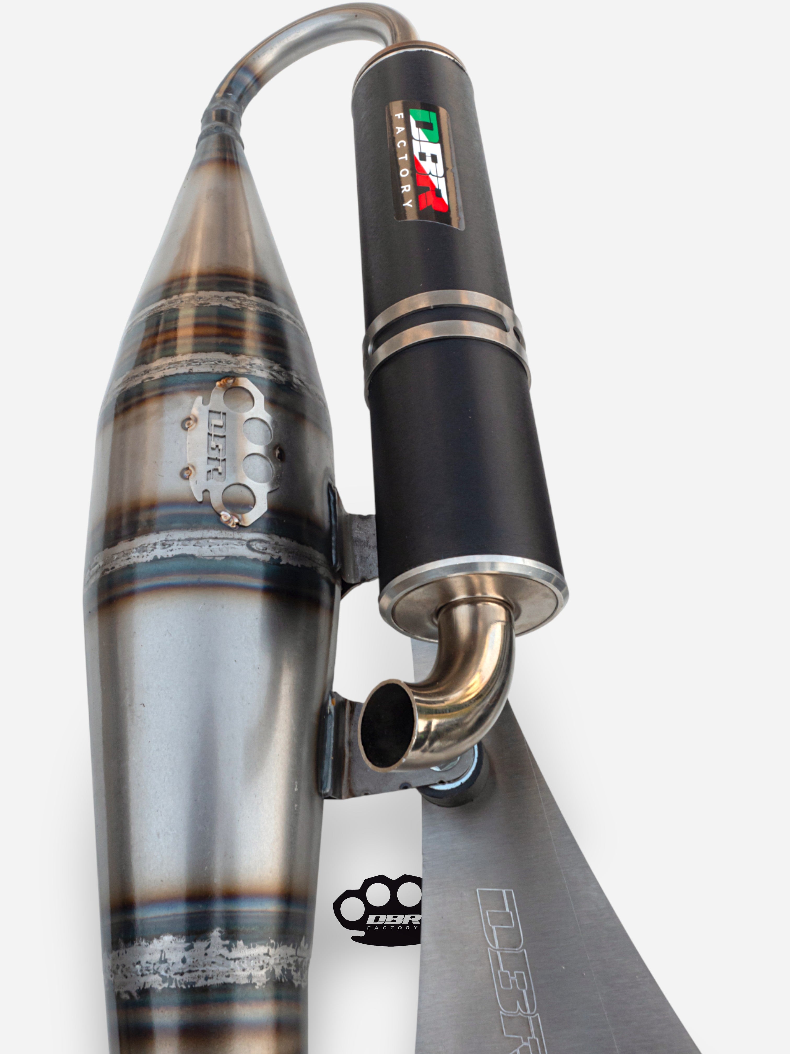 Marmitta DBR Minarelli Orizzontale - Scarico Intermedio 70cc - DBR Factory