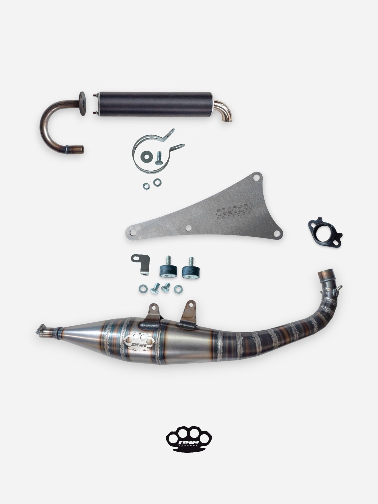 DBR Minarelli Horizontal Auspuff - Zwischenrohr 70cc