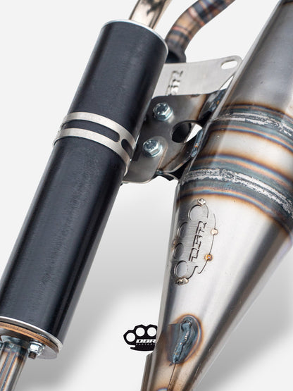 Auspuff DBR Minarelli Vertikal Basis - MBK Booster Spirit, Next Generation und Stunt - Yamaha Zuma und Slider