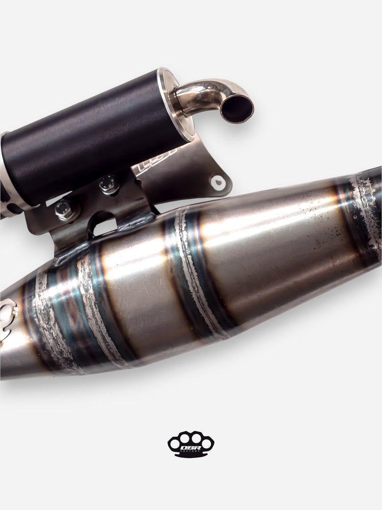 Marmitta DBR Minarelli Verticale Intermedio - MBK Booster Spirit, Next Generation e Stunt - Yamaha Zuma e Slider - DBR Factory