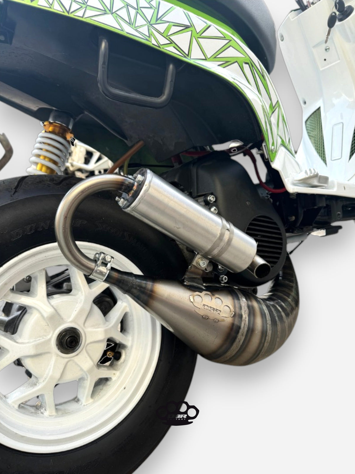 DBR Vespa Minarelli Vertikal Trofeo Auspuff - MBK Booster Spirit, Next Generation und Stunt - Yamaha Zuma und Slider