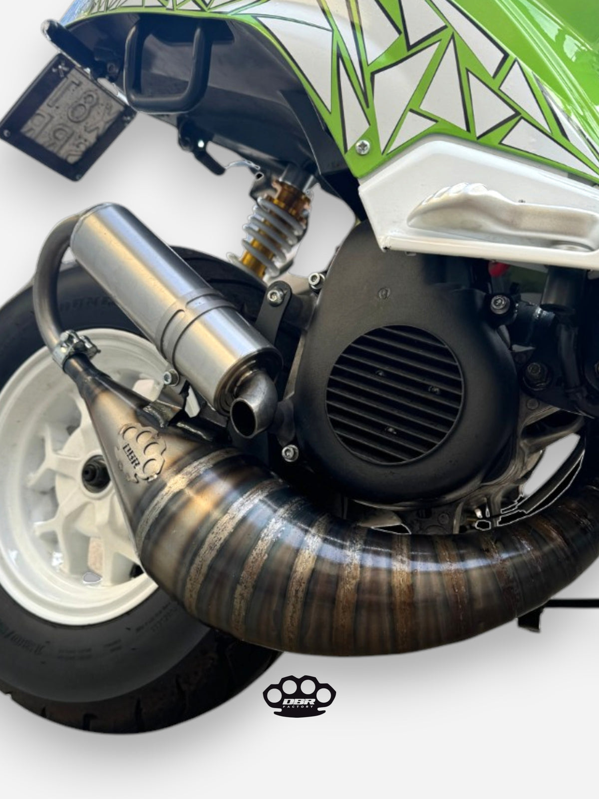 DBR Vespa Minarelli Vertikal Trofeo Auspuff - MBK Booster Spirit, Next Generation und Stunt - Yamaha Zuma und Slider