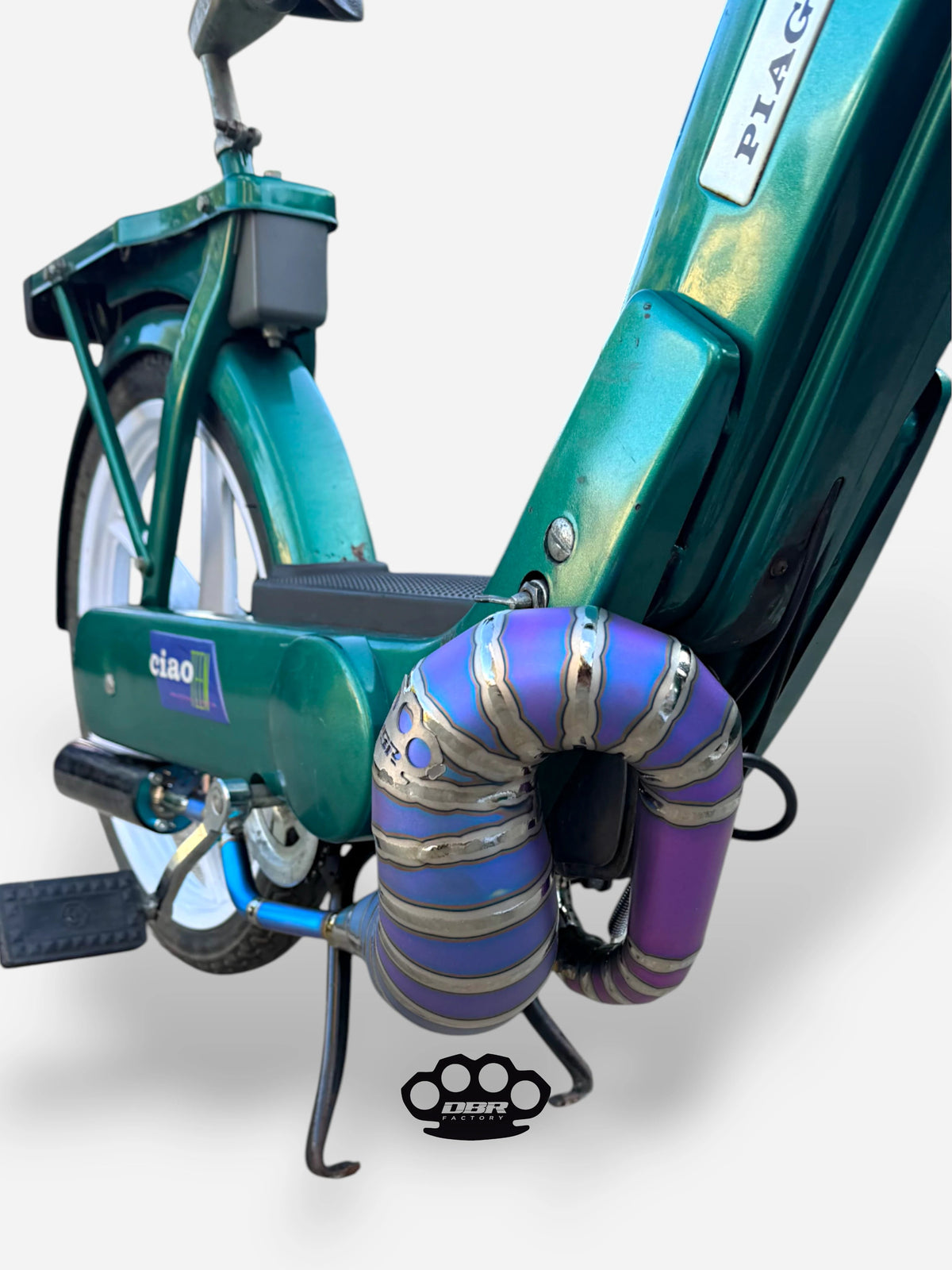 DBR Marmitta Titanio Wyvern - Piaggio Ciao e Bravo (Slitta Originale) - Vista 12