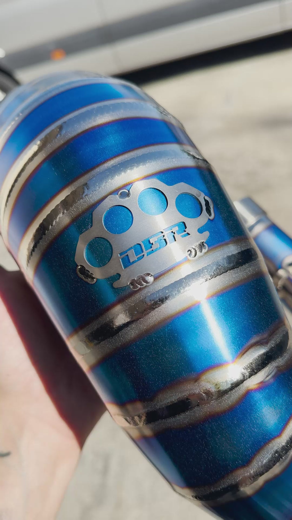 Komplette DBR Off-Road Auspuffanlage Volltitan Blau - TM FI SMR 125cc 2020/2025